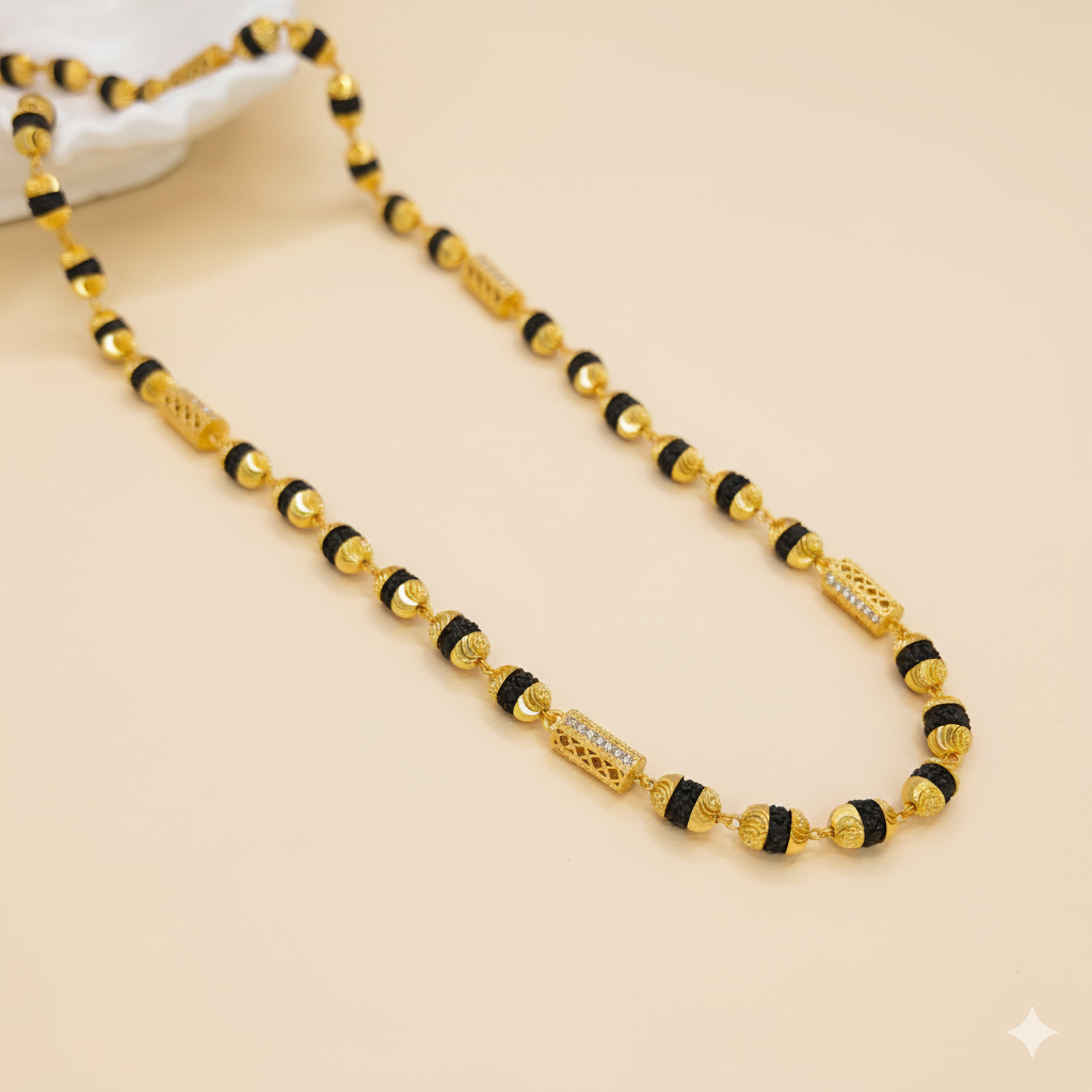 Designer Gold Plated Diamond Beads Rudraksha Mala lifestylebysparsh.in