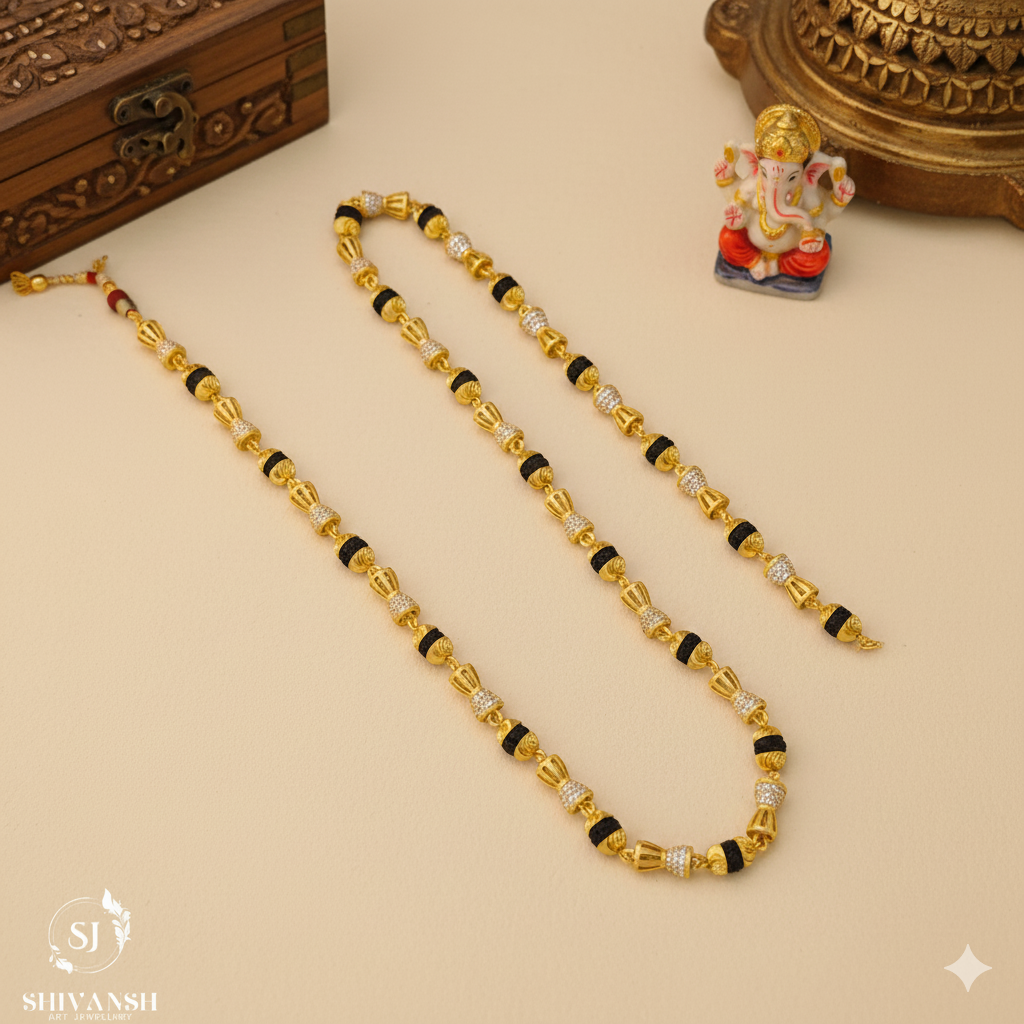Stylish Gold Plated Rudraksha Mala For Men lifestylebysparsh.in