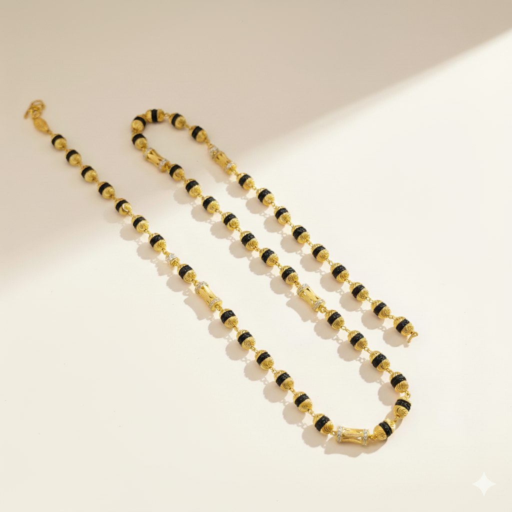 Luxury Gold Finish Diamond Rudraksha Mala lifestylebysparsh.in