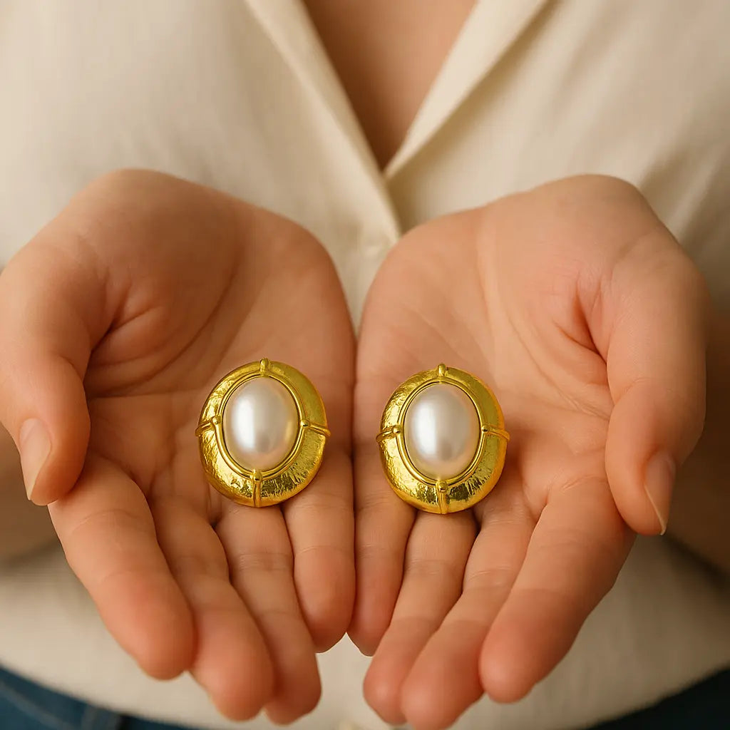 Statement Pearl Earrings lifestylebysparsh.com