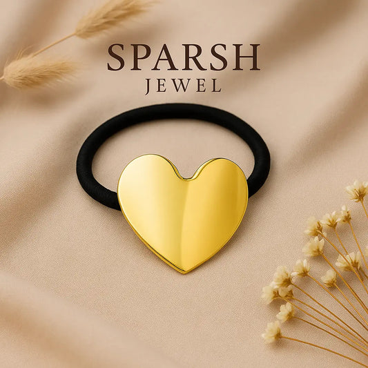 "💛 Buy Heart-Shaped Gold Hair Tie | Sparsh Jewel – Elegant & Stylish Accessories ✨" lifestylebysparsh.in