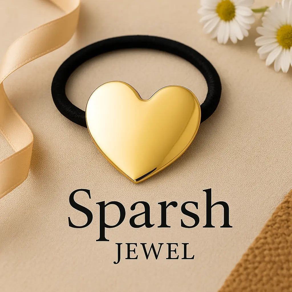 "💛 Buy Heart-Shaped Gold Hair Tie | Sparsh Jewel – Elegant & Stylish Accessories ✨" lifestylebysparsh.in
