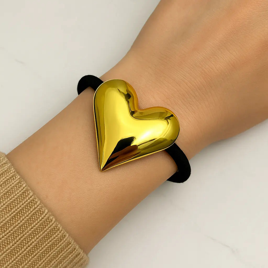"💖 Buy Glossy Gold Heart Hair Tie | Sparsh Jewel - Elegant & Stylish Accessories ✨" lifestylebysparsh.in
