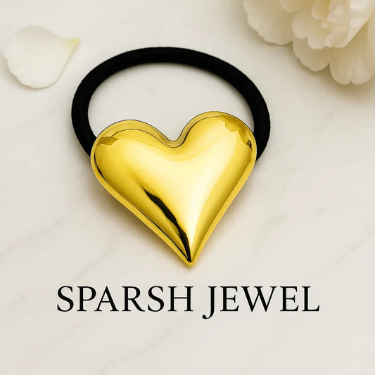 "💖 Buy Glossy Gold Heart Hair Tie | Sparsh Jewel - Elegant & Stylish Accessories ✨" lifestylebysparsh.in