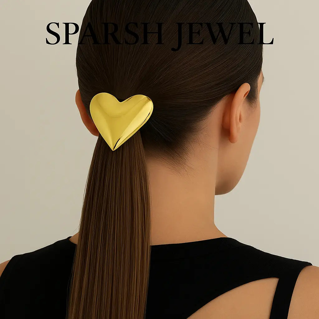 "💖 Buy Glossy Gold Heart Hair Tie | Sparsh Jewel - Elegant & Stylish Accessories ✨" lifestylebysparsh.in