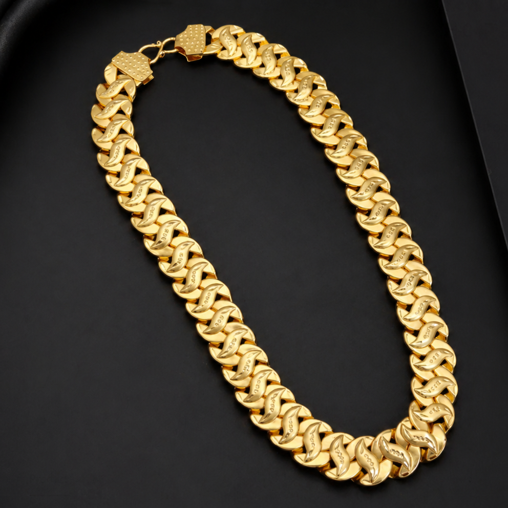 Men's Heavy Gold Cuban Link Chain | 1 Gram Gold Plated | SJ-CH-001