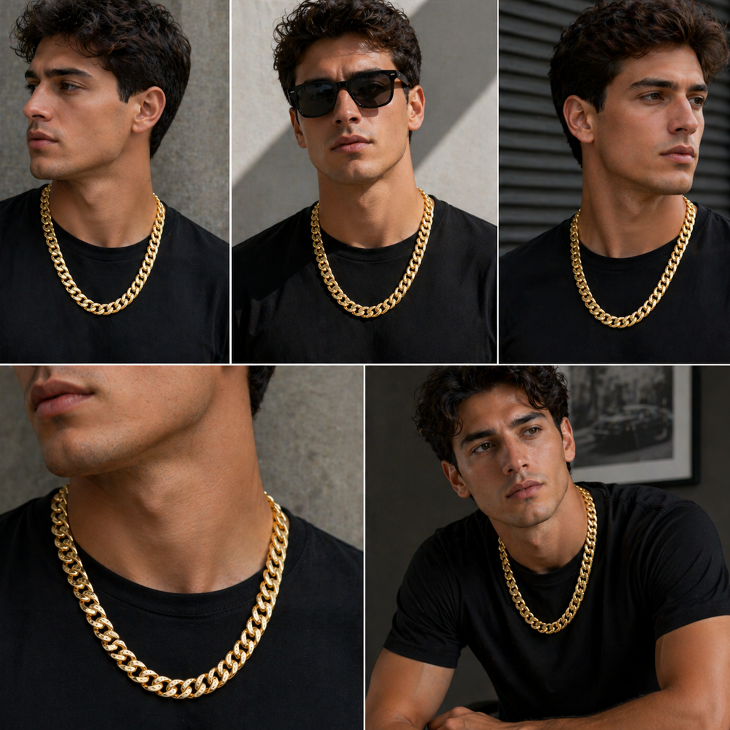 Men's Heavy Gold Cuban Link Chain | 1 Gram Gold Plated | SJ-CH-001