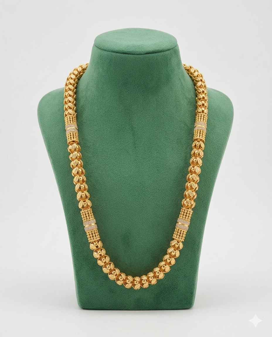 Men's Heavy Designer Diamond Chain | 1 Gram Gold Plated | 24 Inch