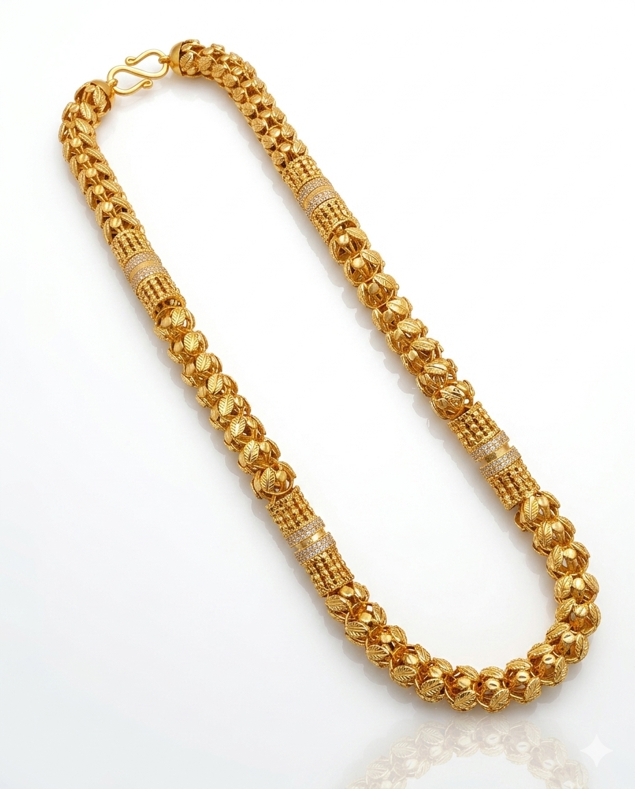 Men's Heavy Designer Diamond Chain | 1 Gram Gold Plated | 24 Inch