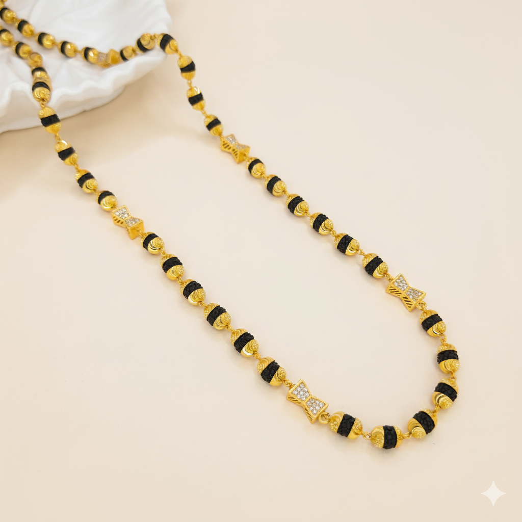 Classic Gold Plated Diamond Rudraksha Mala lifestylebysparsh.in