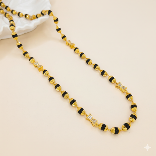 Classic Gold Plated Diamond Rudraksha Mala lifestylebysparsh.in