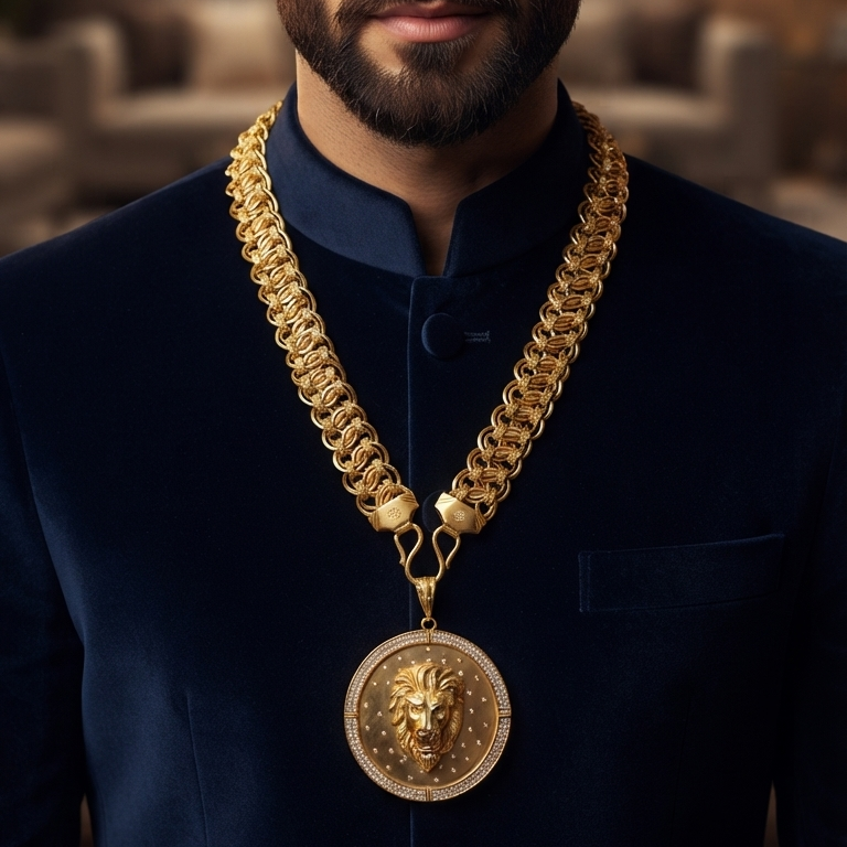Royal Lion Big Chain on jewelry display stand