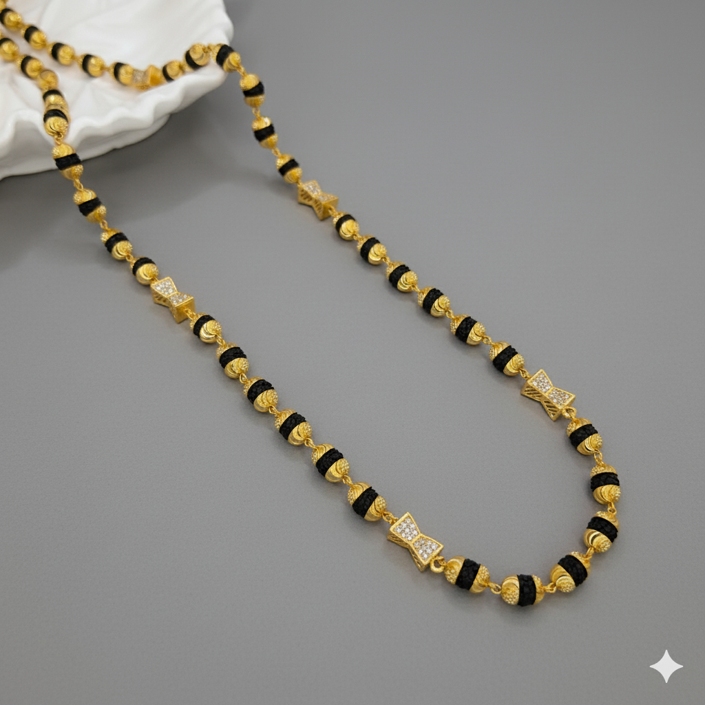 Classic Gold Plated Diamond Rudraksha Mala lifestylebysparsh.in