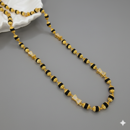 Classic Gold Plated Diamond Rudraksha Mala lifestylebysparsh.in