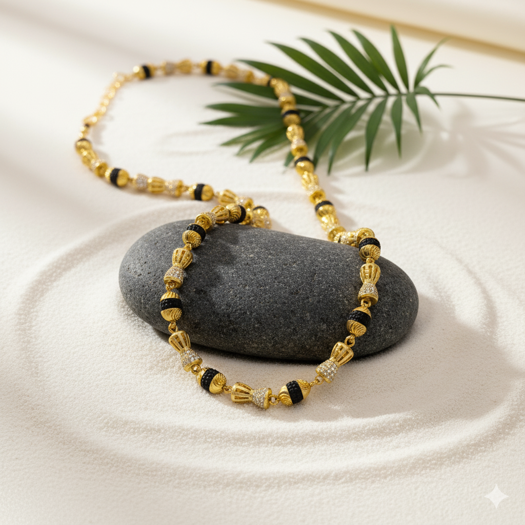 Stylish Gold Plated Rudraksha Mala For Men lifestylebysparsh.in