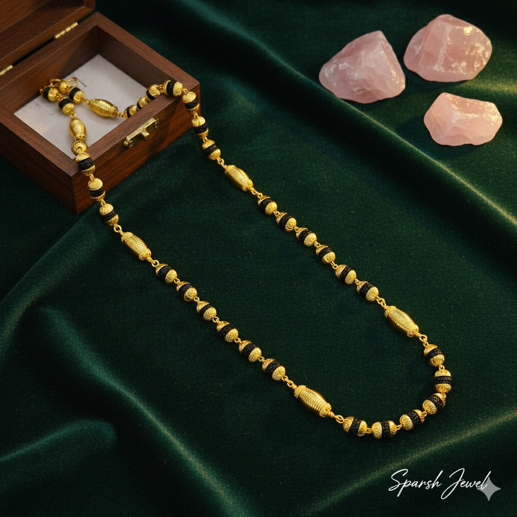 Classical Gold Plated Rudraksha Mala lifestylebysparsh.in