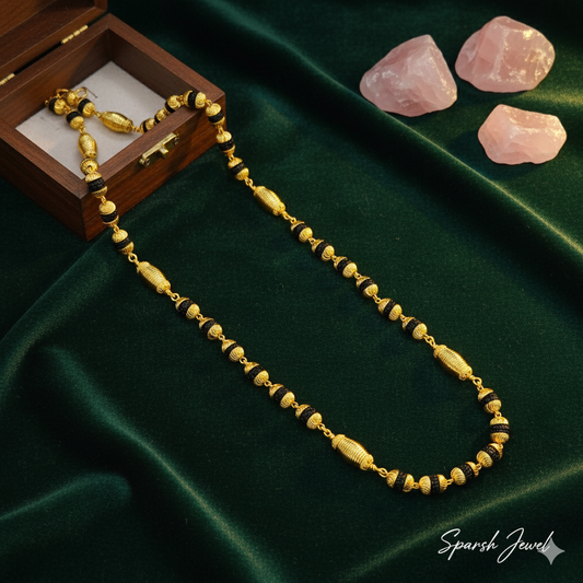 Classical Gold Plated Rudraksha Mala lifestylebysparsh.in