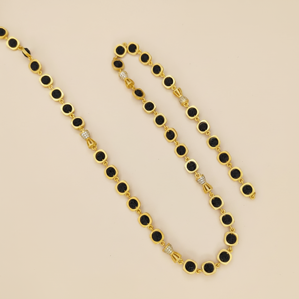 Classical Square Diamond Beads Rudraksha Mala lifestylebysparsh.in