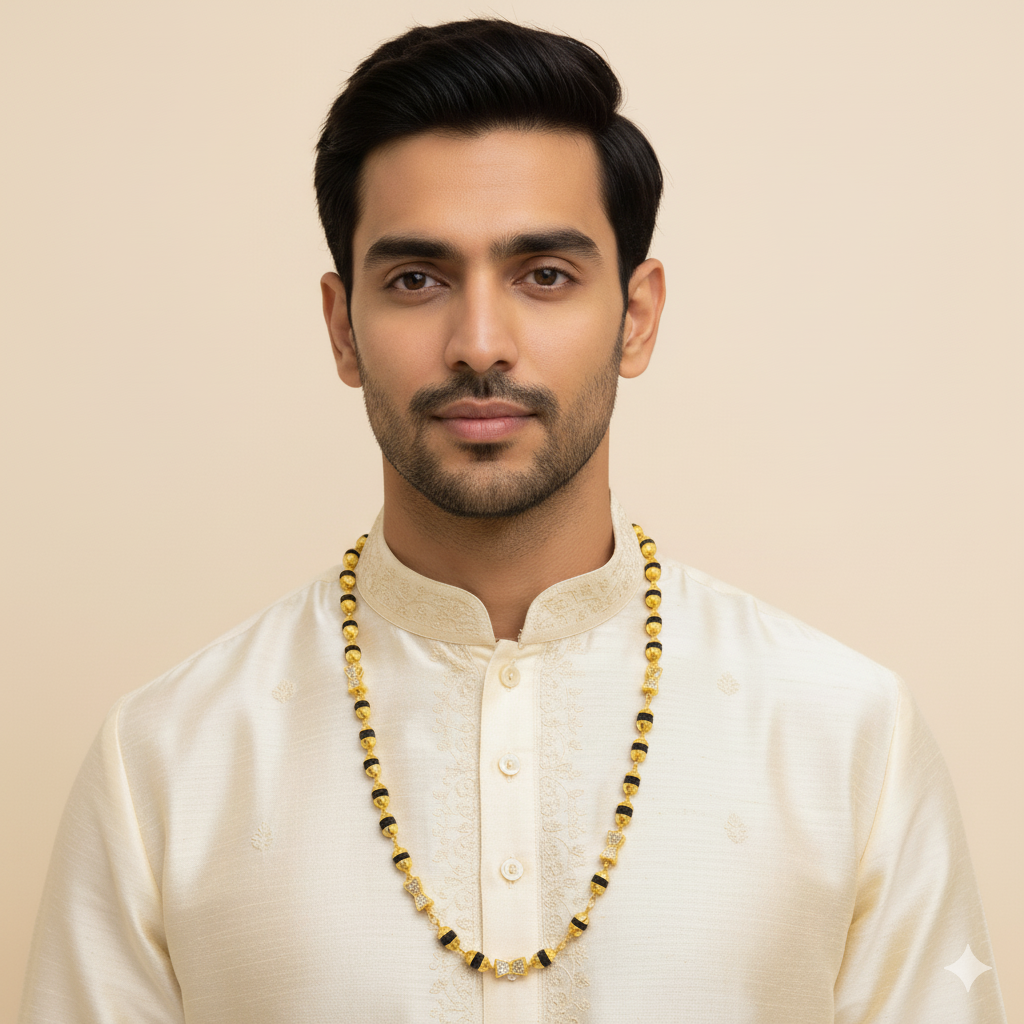 Classic Gold Plated Diamond Rudraksha Mala lifestylebysparsh.in