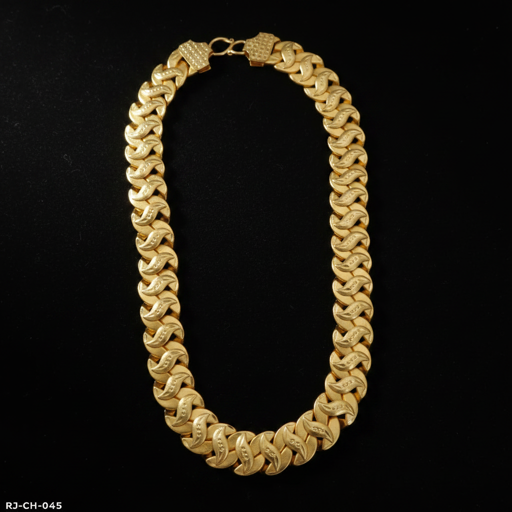 Men's Heavy Gold Cuban Link Chain | 1 Gram Gold Plated | SJ-CH-001