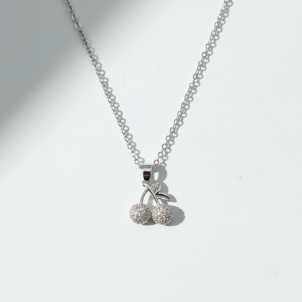 Cherry pendant - white background with shadow