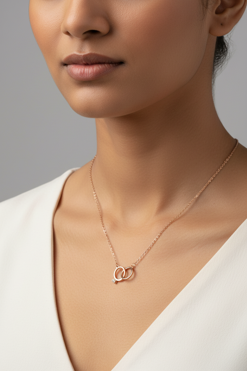 Commercial magazine-quality photography - interlocking rings pendant