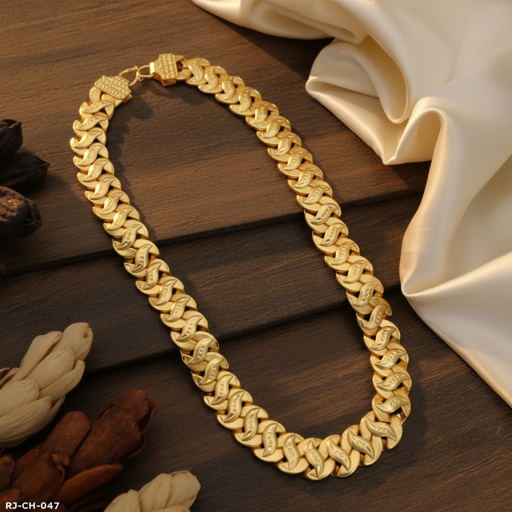 Men's Heavy Gold Cuban Link Chain | 1 Gram Gold Plated | SJ-CH-001