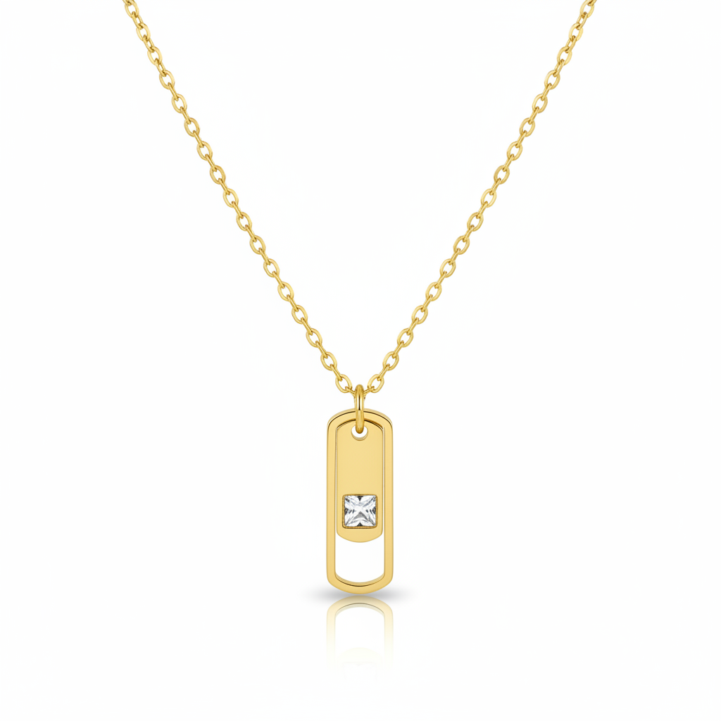 Dog tag pendant on white background