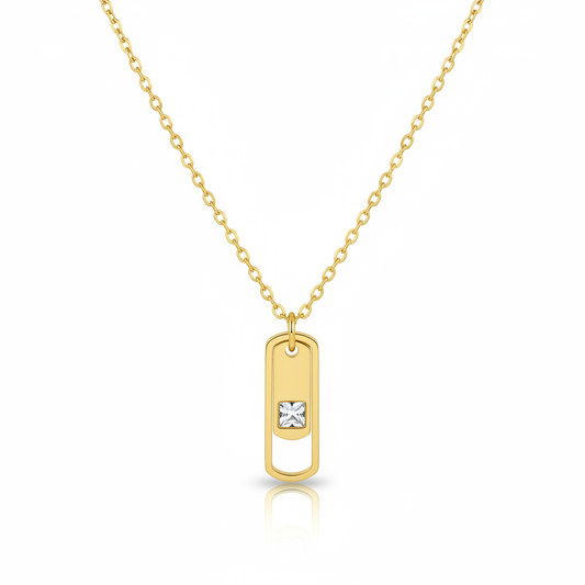 Dog tag pendant on white background