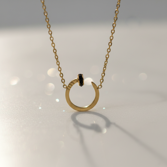 Gold Circle Pendant Closeup Detail