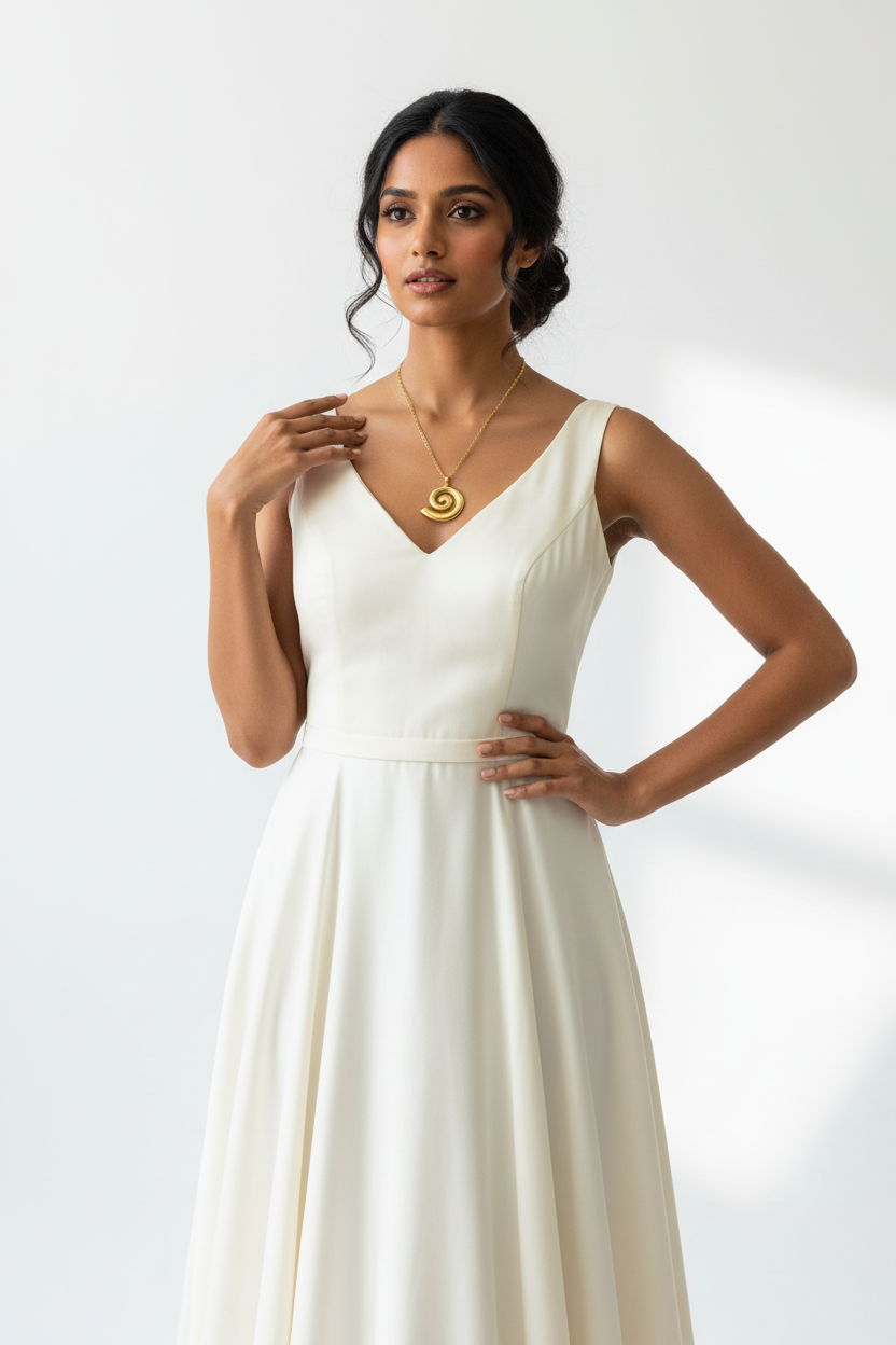 Gold spiral pendant - full model