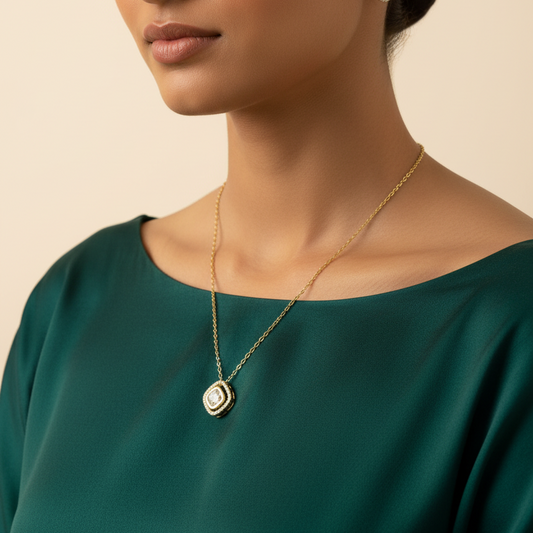 Indian model wearing jewelry set