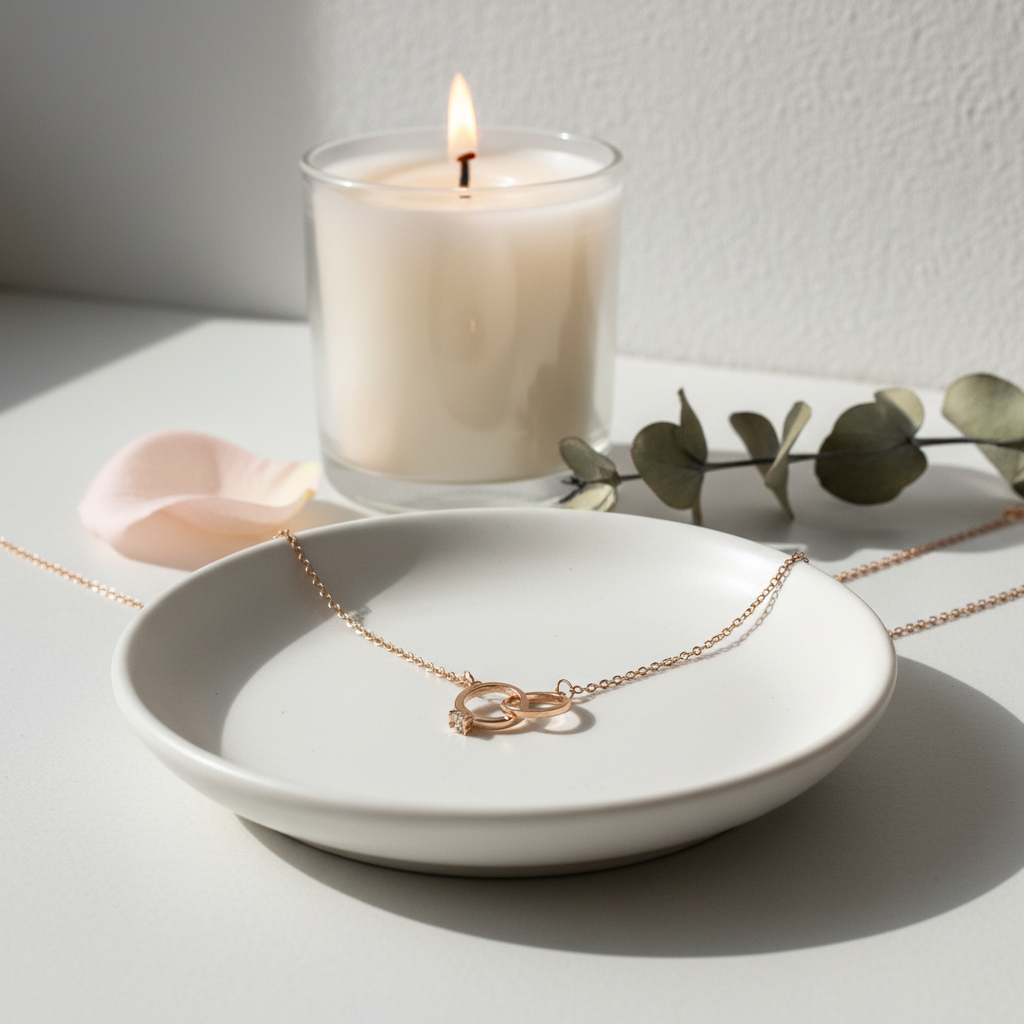 Interlocking rings pendant with candle styling