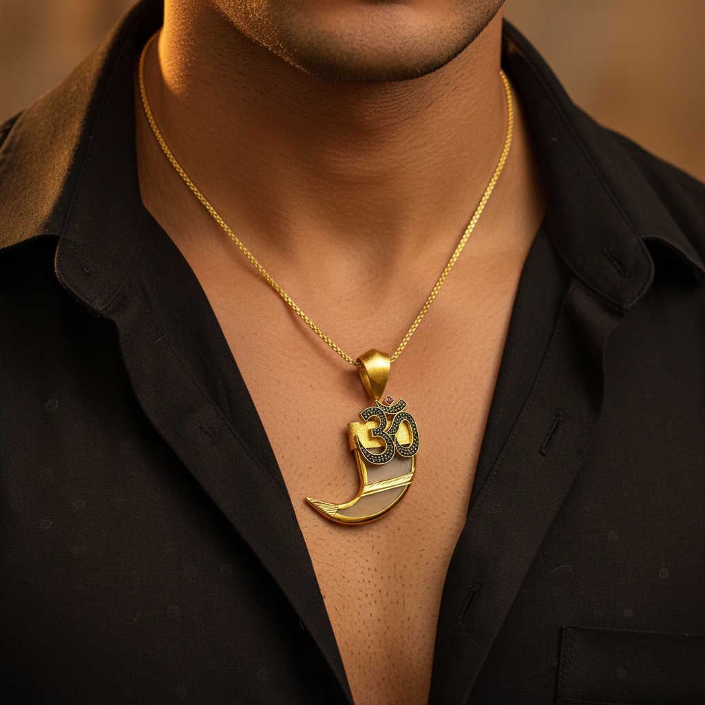 Gold Plated Om Tiger Claw Pendant for Men – SJ-PD-02