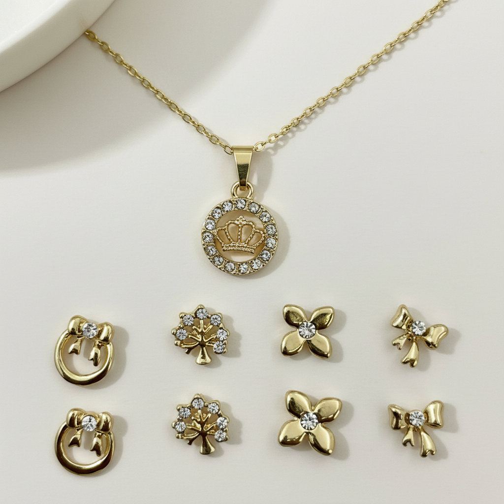 Premium jewelry set with professional background