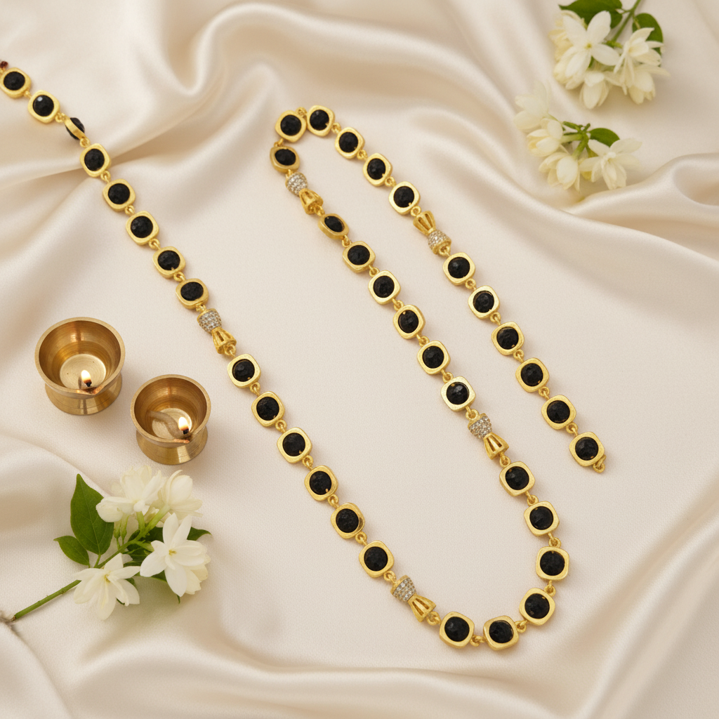 Rudraksh mala on cream silk with diyas and jasmine