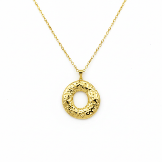 Textured circle pendant - full white background