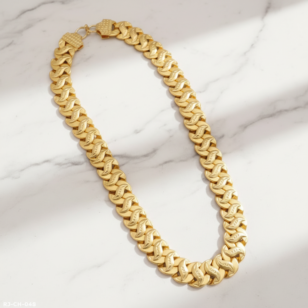 Men's Heavy Gold Cuban Link Chain | 1 Gram Gold Plated | SJ-CH-001